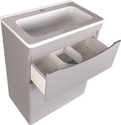 Style Line Тумба с раковиной Бергамо Мини 60 серая Люкс антискрейтч Plus – фотография-2